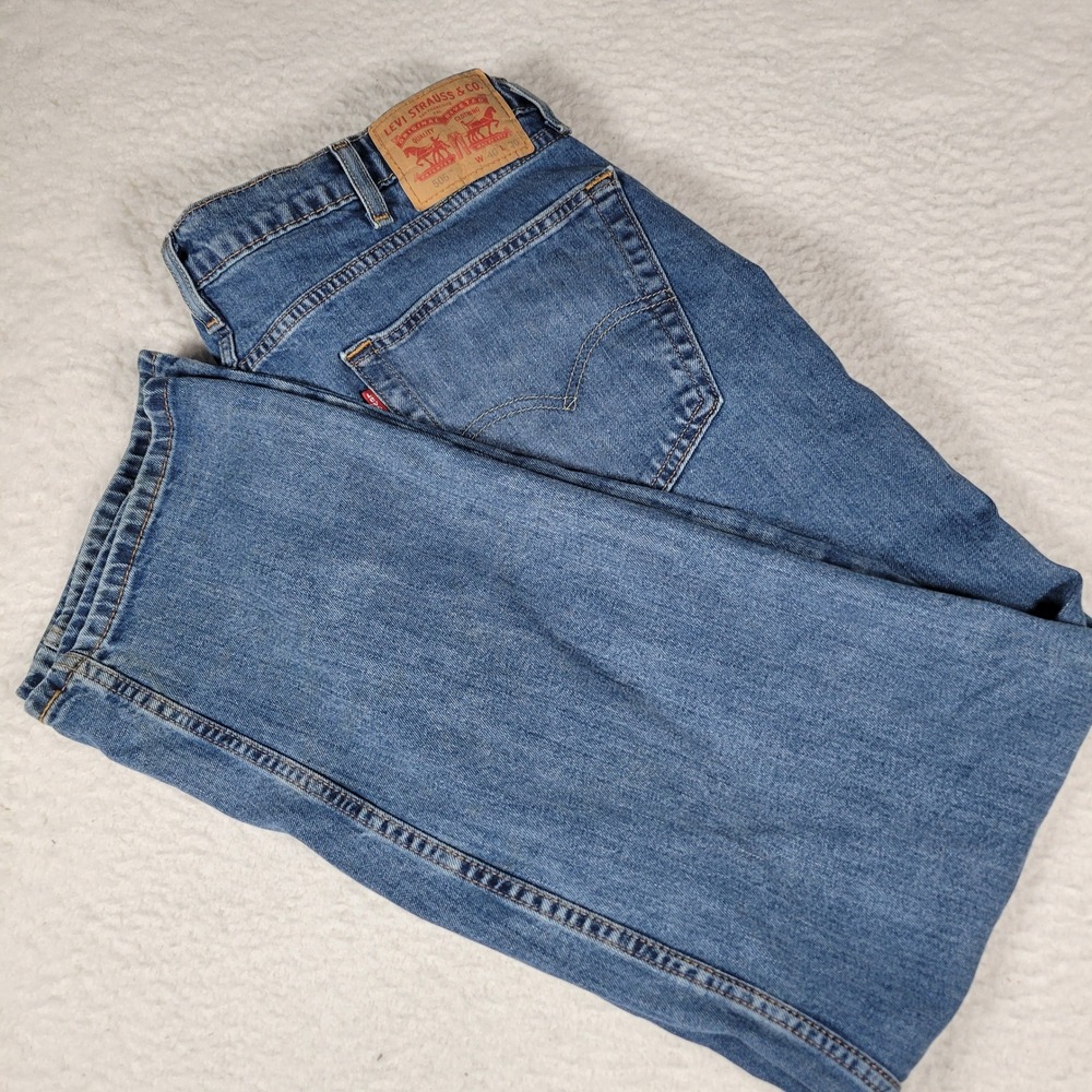 Levis 505 Regular Fit Mens 40x30 Medium Wash Blue Straight Leg Jeans
